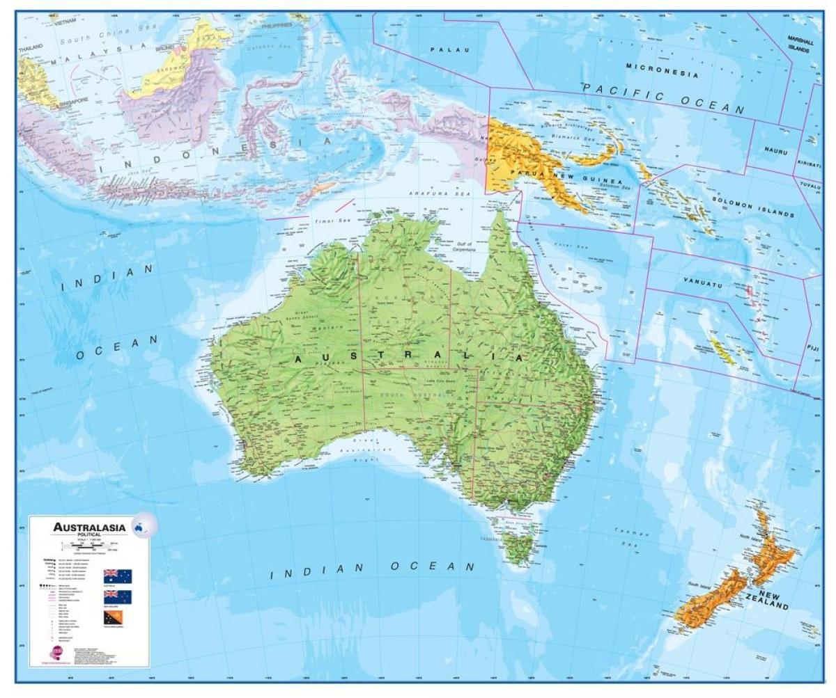 Австралия, Нова Зеландия карта