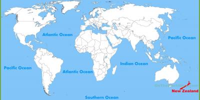 Новото местоположение Зеландия върху картата на света