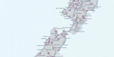 Нова Зеландия пътищата на картата