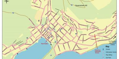 Карта на улиците на град куинстаун, Нова Зеландия